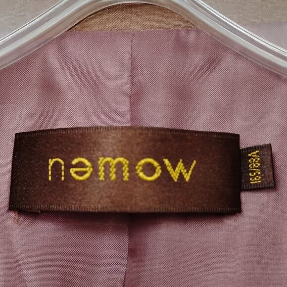 Nemow Trench Coat Size Small Light Mocha Long Sleeve 2 Snap Buttons Tie Belt - Picture 5 of 11